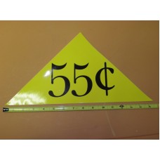 Large Yellow Price Triangle Vinyl Sticker 55¢